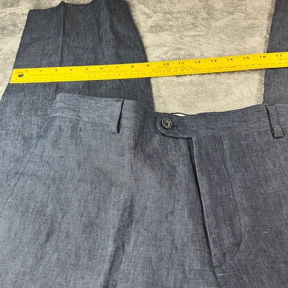 Joseph‎ Abboud Men's Dress Pants Navy Blue Linen ANGELICO Size 34
Inseam 28 - Picture 2 of 8